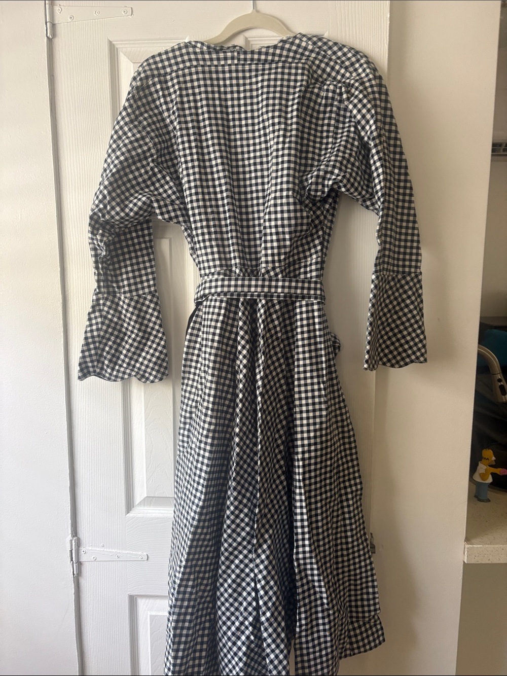 Batsheva Navy and White Gingham Midi Dress - Picture 6 of 8